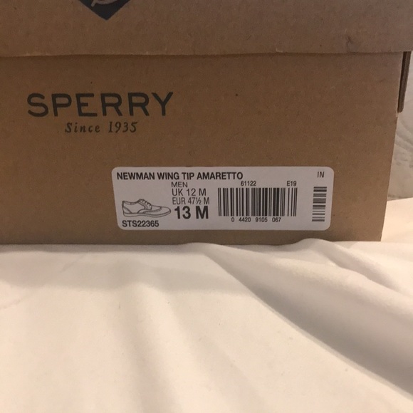 Sperry Newman Wing Tip Amaretto Size 13 - Picture 7 of 7